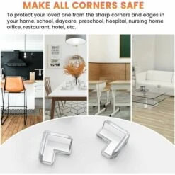 Protection Coin De Table Bébé, 20 Pièces Protections D’Angles Transparent Avec L'Adhésif Fort, Plus Grande, Anti-Choc -Fispool Magasin 85790253 4