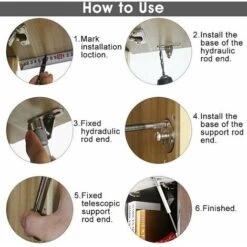 Aunrtb 2 Pcs Verin A Gaz En ABS Et Alliage De Zinc 100N Verin Porte Cuisine Durable Amortisseurs à Gaz Antirouille Avec 5 Vis Angle Maximum 100 Degrés Pour Levage De Porte Armoire Meuble Cuisine, - -Fispool Magasin 85914542 4