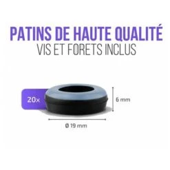 20x Patins Pour Meuble En Téflon Avec Vis - Ø 19 Mm (rond) - PTFE Patins Pour Meubles/Planeur PTFE (Teflon) Avec Vis -Fispool Magasin 86379493 3