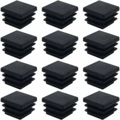 Promotion, AGILITY 40 Pièces Bouchon En Plastique Carré 20mm X 20mm Noir Bouchon Pour Tuyau Carré Insert Tuyau Carré Embout Capuchon En Plastique Pour Pieds De Meuble Armoire Étagère Chaise Jambes