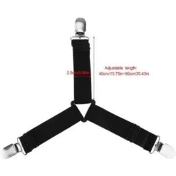 None Clips Pour Draps Clips Pour Draps Porte-draps Clips Pour Draps Triangulaires élastiques Réglables à 3 Voies Avec Clips En Métal Noir 4 Pièces -Fispool Magasin 86502122 4