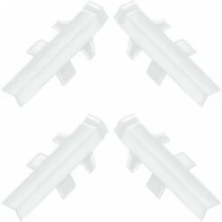 4x Connecteur Angle Intérieur Rentrant Jonction D'angle 90° Pour Profil Décoratif Bande D'étanchéité Plinthe Finition Coin Plan De Travail Cuisine Salle De Bain Meuble Protection, En Plastique Blanc