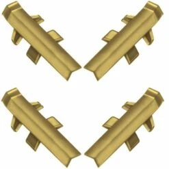 4x Connecteur Angle Intérieur Rentrant Jonction D'angle 90° Pour Profil Décoratif Bande D'étanchéité Plinthe Finition Coin Plan De Travail Cuisine Salle De Bain Meuble Protection, En Plastique Marron