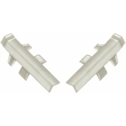 2x Connecteur Angle Intérieur Rentrant Jonction D'angle 135° Pour Profil Décoratif Bande D'étanchéité Plinthe Finition Coin Plan De Travail Cuisine Salle De Bain Meuble Protection, En Plastique Gris-b