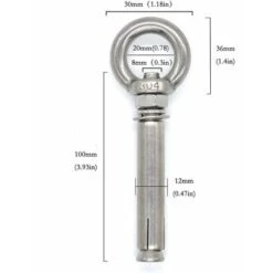 Boulons à Expansion M8 X 100mm Manchon En Acier Boulon à œil 304 Inoxydable Expansion Du Béton Ancrage Vis à Oeil Chevilles Boulons 2-Pack -Fispool Magasin 87414447 5