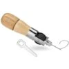 Kit De Couture En Cuir Avec 2 Aiguilles Piqueuse Manuelle Avec Manche En Bois Poinçon Aiguille Outil Fermé
