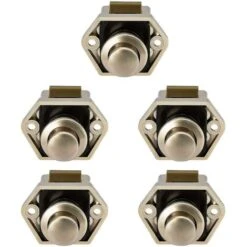 10pcs Mini Bouton Poussoir Tiroir Placard Porte Catch Lock Caravan Motorhome Nickel Bateau Bouton De Verrouillage - Nickel 10pcs
