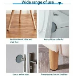DHKLFA 24pcs Patins En Teflon Pour Meubles 20 Mm (Rond) - Patins Glisseurs Pour Meubles - Planeur Ptfe Patins Pour Meubles En Téflon Auto-Adhésif Patins De Meuble Pour Chaise Canapé Bureau Table -Fispool Magasin 87906293 4