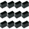 DHKLFA Lot De 12 Embouts De Protection Rectangulaires En Feutre De Caoutchouc Pour Pieds De Table Ou De Chaise Noir 15 X 30 Mm,