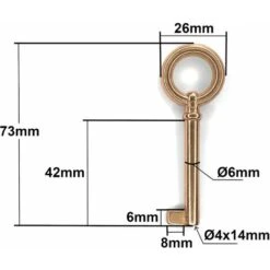 Clé De Serrure 73mm Laiton Poli Verni Doré Or Remplacement Meuble Ancien Décoration Art Déco Armoire Vintage -Fispool Magasin 87935900 3
