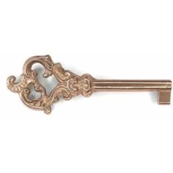 Clé De Serrure 87mm Laiton Poli Verni Doré Or Remplacement Meuble Louis XV 15 Ancien Armoire Vintage