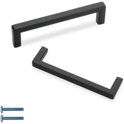 Lot De 10 Poignées De Porte De Placard En Acier Inoxydable Poignées De Porte Armoire Cuisine Noir Entraxe 128mm Avec Vis