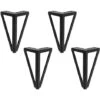 4x Pieds De Table En Métal Triangulaires Noir 15cm Pieds De Meubles Style Moderne Pour Armoires Canapés Lit 1 4x Pieds De Table En Métal Triangulaires Noir 15cm Pieds De Meubles Style Moderne Pour Armoires Canapés Lit -Fispool Magasin 88042473 1
