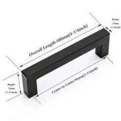 Lot De 10 Poignées De Porte De Placard En Acier Inoxydable Poignées De Porte Armoire Cuisine Noir Entraxe 96mm Avec Vis -Fispool Magasin 88042477 3