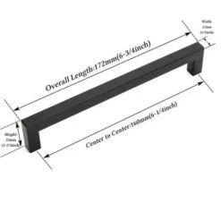 Lot De 10 Poignées De Porte De Placard En Acier Inoxydable Poignées De Porte Armoire Cuisine Noir Entraxe 160mm Avec Vis -Fispool Magasin 88042482 3
