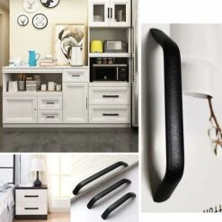 10X Poignées De Porte Boutons De Tiroir Cuisine Armoire Poignées Placard Tiroir Chambre Meubles Tirer Noir Entraxe 96mm 9 10X Poignées De Porte Boutons De Tiroir Cuisine Armoire Poignées Placard Tiroir Chambre Meubles Tirer Noir Entraxe 96mm -Fispool Magasin 88042485 3