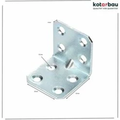 KOTARBAU Connecteur Coudé 30 X 30 X 30 X 1,5 Mm Avec Perles En Acier - Trous De Montage - Connecteur De Meubles - Galvanisé - Charge Lourde - Coude De Montage (25) -Fispool Magasin 88142975 2