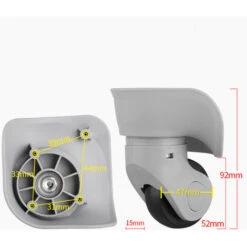 Paire De Roulettes De Valise Universelles De Rechange Durables En Caoutchouc Silencieux Multidirectionnelles Pour Roues De Réparation De Rechange Valise Bagages (petit Gris 2pcs) -Fispool Magasin 88920892 3