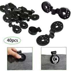 Lot De 40 Clips En Plastique Pour Toile D'ombrage, Clips De Pare-soleil Pour Serre, Jardin, Extérieur, Filet Anti-oiseaux