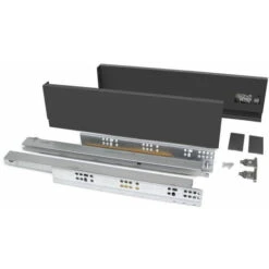 EMUCA Tiroir Extérieur Vertex 40 Kg Hauteur 93 Mm, Prof. 350 Mm, Gris Anthracite