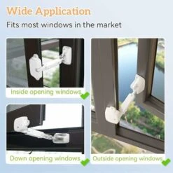 1 Pièce Réglable Fenêtre Espace Taille Bébé Fenêtre Limiteur De Fenêtre, Serrure De Sécurité Fenêtre à L’épreuve Des Enfants Pour Enfants Et Animaux De Compagnie (1 Pièce Blanc) -Fispool Magasin 89376931 3