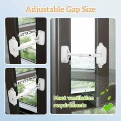 1 Pièce Réglable Fenêtre Espace Taille Bébé Fenêtre Limiteur De Fenêtre, Serrure De Sécurité Fenêtre à L’épreuve Des Enfants Pour Enfants Et Animaux De Compagnie (1 Pièce Blanc) -Fispool Magasin 89376931 4