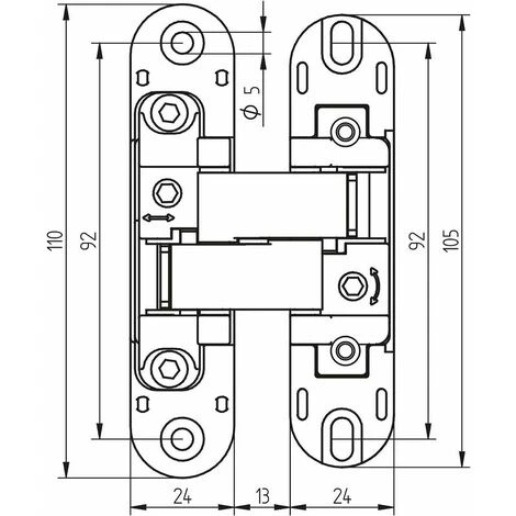 Charnière Invisible Pour Portes, Lot De 2 Charnières Invisibles Pour Portes Lourdes, Charge De 40 Kg, Ouverture De 180º, Zamak 6 Charnière Invisible Pour Portes, Lot De 2 Charnières Invisibles Pour Portes Lourdes, Charge De 40 Kg, Ouverture De 180º, Zamak – Image 4