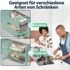 TolleTour 2x 30cm Tiroir De Cuisine Placard Coulissant Tiroir Télescopique Cuisine étagère Panier Coulissant -Fispool Magasin 89684977 4