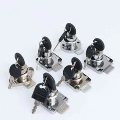 Lot De 2 Verrous à Came En Alliage De Zinc, Carrés Dorés Pour Meubles, Tiroirs, Placards, Portes Avec 4 Clés, 40 X 39 Mm -Fispool Magasin 89772282 3