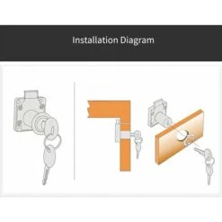Lot De 2 Verrous à Came En Alliage De Zinc, Carrés Dorés Pour Meubles, Tiroirs, Placards, Portes Avec 4 Clés, 40 X 39 Mm -Fispool Magasin 89772282 5
