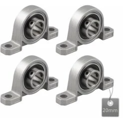 4 Pièces Roulements De Bloc D'oreiller, Palier Roulement, Roulements à Billes, Roulements Alliage De Zinc, Paliers A Semelle, Roulements à Billes, Avec Base En Fonte Solide (Taille : 20mm)