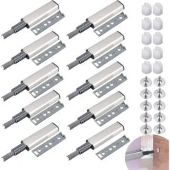10 PCS Push To Open Aimant Poussoir Porte Placard Loquet Magnetique,Tampon Amortisseur Pour Armoire Tiroir,Ouvre Et Ferme La Porte Avec Pression Pour La Porte De L'armoire,Tiroir,Meuble Et Placard