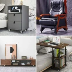 4 Roulettes Pivotantes Pour Meubles 2 Avec Frein-25mm Jusqu'à 40KG - Mini Roulette Sans Traces Au Sol Pour Charge Lourde-Roue En Caoutchouc Pour Chariot -Fispool Magasin 90266951 5