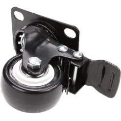 4 Roulettes Pivotantes Avec Frein 50mm En Caoutchouc Castor Roues Pour Meubles Avec Capacité De 400kg, Noir -Fispool Magasin 90318103 3