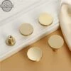 6 Pièces Boutons De Tiroir, Boutons De Meubles En Or, Boutons Armoire Ronds, Boutons De Tiroir En Laiton Doré, Poignees De Porte De Cuisine Pour Décor 20 X 25 Mm,Guazhuni