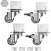 Lot De 4 Roulettes Pivotantes Pour Meubles Et Pots De Fleurs Avec Frein - Plaque De Montage En L, 25 Mm Guazhuni -Fispool Magasin 90444891 1
