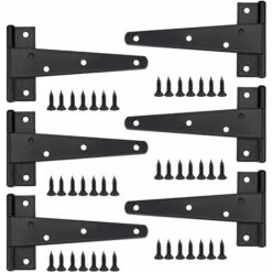 Charnière Pour Meuble,Charniere Porte Lourde 6pcs, 6 Pouces, CCharniere Plate Inox Charnières De Portes En Fer Charnières Robustes Pour Portes, Fenêtres
