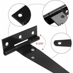 Charnière Pour Meuble,Charniere Porte Lourde 6pcs, 6 Pouces, CCharniere Plate Inox Charnières De Portes En Fer Charnières Robustes Pour Portes, Fenêtres -Fispool Magasin 90520037 5