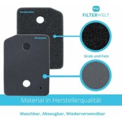 2x Filtres Pour Sèche-linge Miele 9164761 - Sèche-linge Pour Pompe à Chaleur - Fin - Grossier - 207 X 157 X 30 Mm - Filtre éponge - Sèche-linge à Condensation - Made In Germany - Filtre Mousse -Fispool Magasin 90537521 3