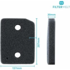 2x Filtres Pour Sèche-linge Miele 9164761 - Sèche-linge Pour Pompe à Chaleur - Fin - Grossier - 207 X 157 X 30 Mm - Filtre éponge - Sèche-linge à Condensation - Made In Germany - Filtre Mousse -Fispool Magasin 90537521 5