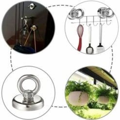 Aimant Neodyme, 32mm Aimant Puissant 35kg Force De Traction Aimant Puissant Rond Magnétique Néodyme (5 Pcs) -Fispool Magasin 90599692 2
