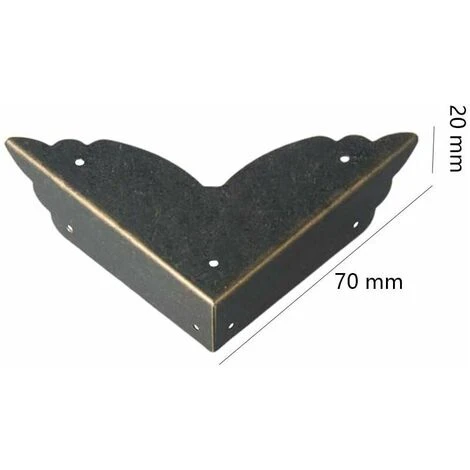 Lot De 12 Protections D'angle Vintage En Métal - Style Antique - Protection Des Bords De Meubles - Pour Table, Coffre, Boîte à Bijoux 4 Lot De 12 Protections D'angle Vintage En Métal - Style Antique - Protection Des Bords De Meubles - Pour Table, Coffre, Boîte à Bijoux – Image 2