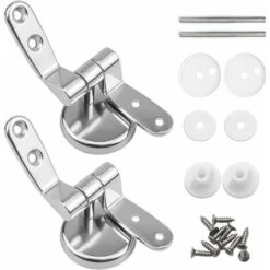 Attaches Charnière Abattant WC, Lot De 2 Charnières De Rechange Pour Lunette De Toilette Avec Fixations En Alliage