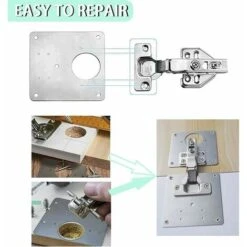 Plaque De Réparation De Charnière D'armoire En Acier Inoxydable Avec Vis (4 Pièces) -Fispool Magasin 91416089 4