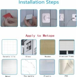 2 PCS Securite Fenetre Enfant, Entrebailleur Fenetre PVC Sans Percer Serrure Forte Adhésive Cable Bloc Fenetre Avec Clé, Pour Réfrigérateur Portes Et Tiroirs Fenêtres Securite Enfant -Fispool Magasin 91852229 3