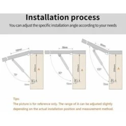 4pcs Verin A Gaz 80N Hydraulique Verin Verin Meubles Armoire Porte Porte Pour Armoires Bibliothèques Meubles (4, 80n) -Fispool Magasin 91949204 5