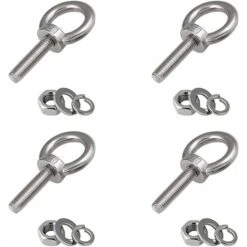 Boulon A Oeil M8 4 Pièces Piton A Visser Anneau Visserie Inox Vis à Anneau Boulon à Oeil Anneau De Fixation Filetage Male Oeillet Inox Vis Pour Levage De Vie Et Divers Equipements