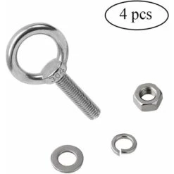 Boulon A Oeil M8 4 Pièces Piton A Visser Anneau Visserie Inox Vis à Anneau Boulon à Oeil Anneau De Fixation Filetage Male Oeillet Inox Vis Pour Levage De Vie Et Divers Equipements -Fispool Magasin 92099955 3