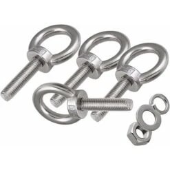 Boulon A Oeil M8 4 Pièces Piton A Visser Anneau Visserie Inox Vis à Anneau Boulon à Oeil Anneau De Fixation Filetage Male Oeillet Inox Vis Pour Levage De Vie Et Divers Equipements -Fispool Magasin 92099955 4