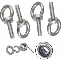 Boulon A Oeil M8 4 Pièces Piton A Visser Anneau Visserie Inox Vis à Anneau Boulon à Oeil Anneau De Fixation Filetage Male Oeillet Inox Vis Pour Levage De Vie Et Divers Equipements -Fispool Magasin 92099955 5